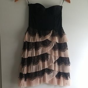 Strapless mini laced dress